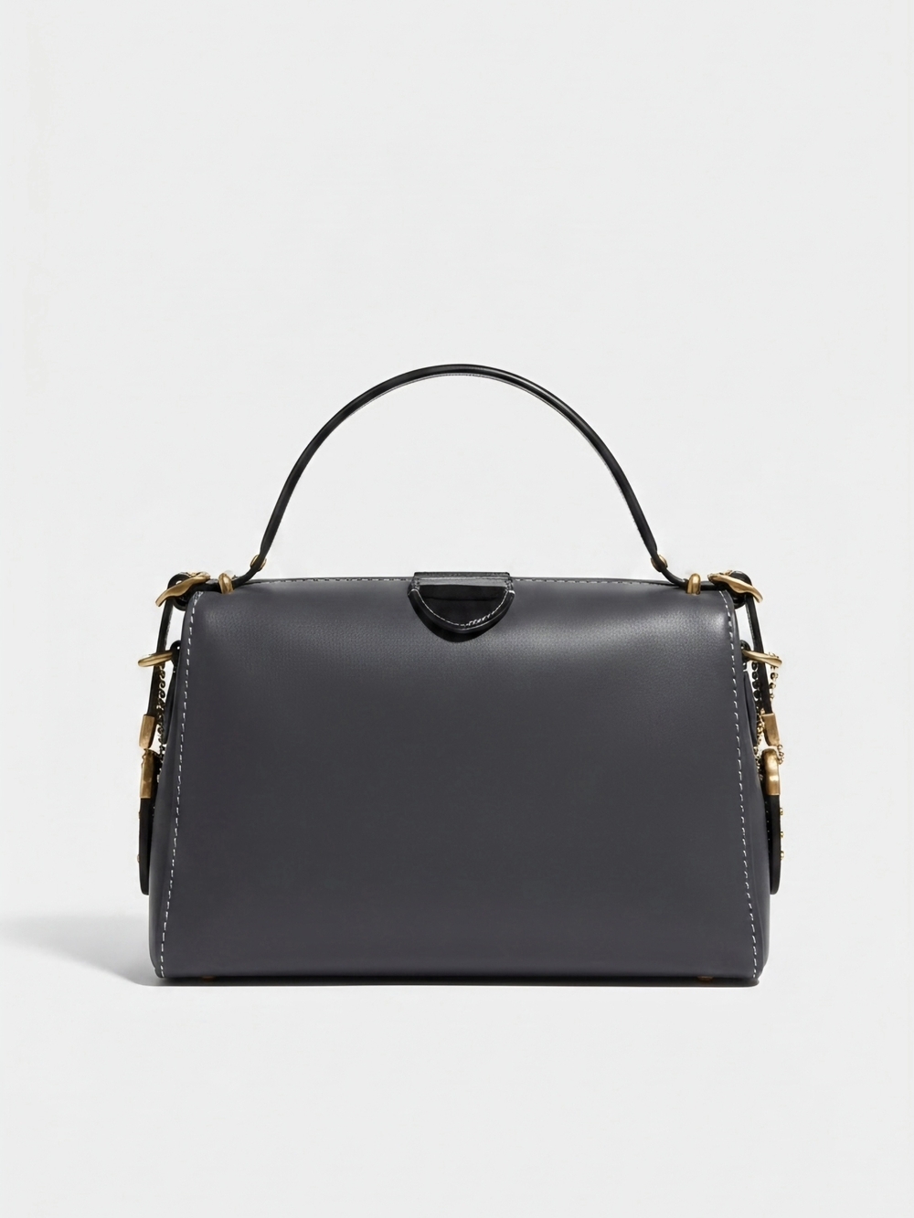 Coach 1941 Glovetanned Leather Kisslock Frame Satchel Bag Dark Slate Grey